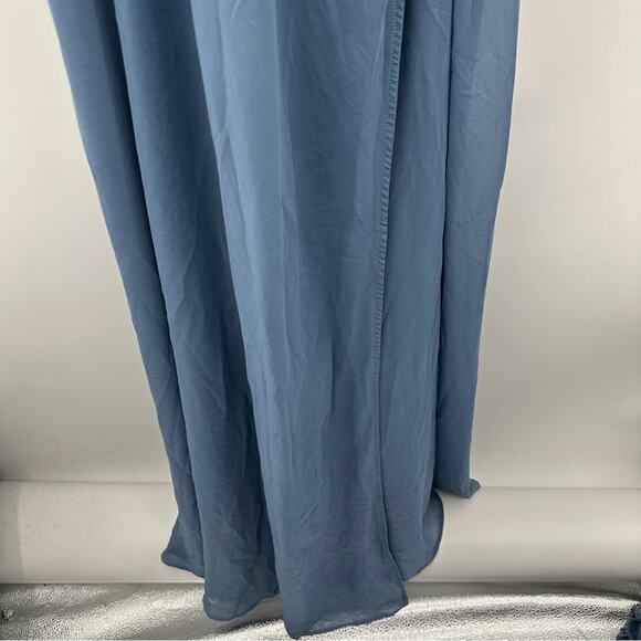 Birdy Grey Cindy Chiffon Wrap Maxi Bridesmaid Dress in Twilight Sz 2X NEW - Picture 4 of 9